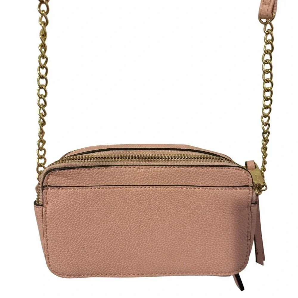 Vintage Liz Claiborne Women's  Pink Leather Zipper Shoulder Bag Pebble Small